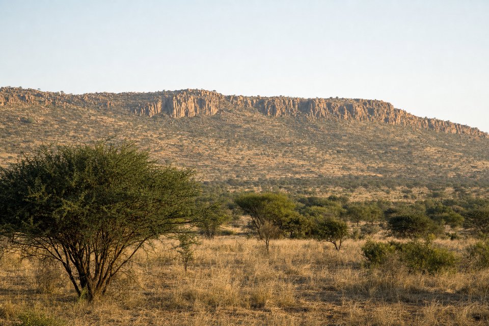 Bushveld country north-west of Johannesburg, early morning (AI-generated image)
